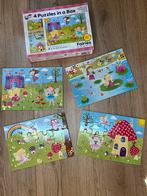 4 Puzzels in a box - Boerderij & Elfjes, Enlèvement ou Envoi, 2 à 4 ans, Utilisé, 10 à 50 pièces