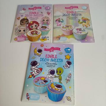 Eetbare print voor cupcakes. Nieuwe 3 sets 