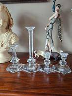 4x Val St Lambert kandelaar zwaar kristal., Ophalen of Verzenden, Kristal