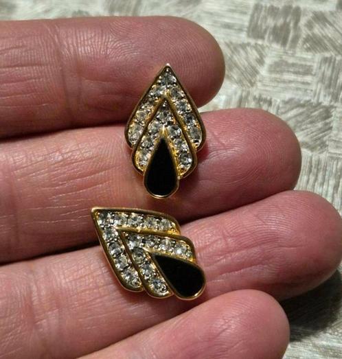 Vintage vergulde crystals oorbellen van goede qwaliteit, Handtassen en Accessoires, Oorbellen, Zo goed als nieuw, Ophalen of Verzenden