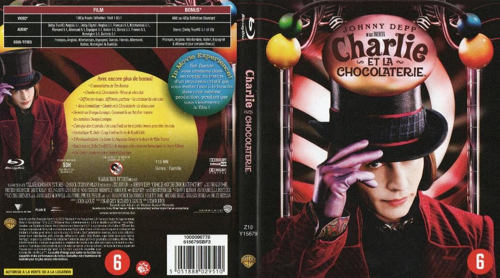 charlie et la chocolaterie (blu-ray) neuf, CD & DVD, Blu-ray, Comme neuf, Science-Fiction et Fantasy, Enlèvement ou Envoi