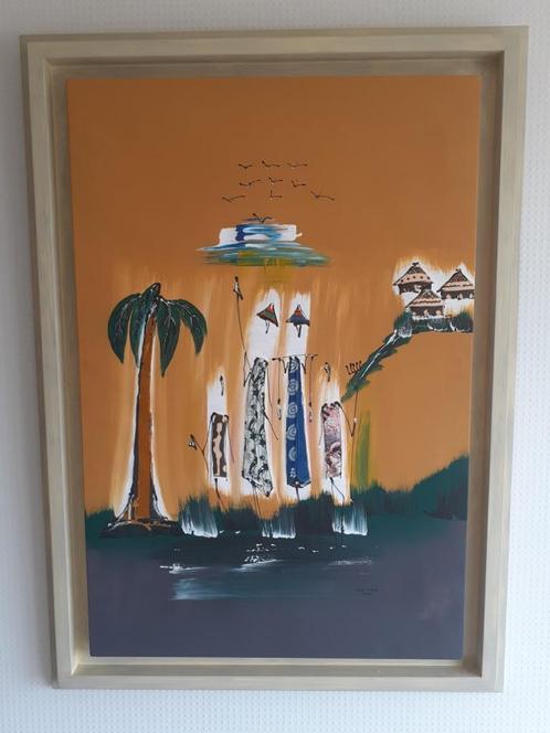 Peinture africaine avec cadre, Antiquités & Art, Art | Peinture | Moderne, Enlèvement