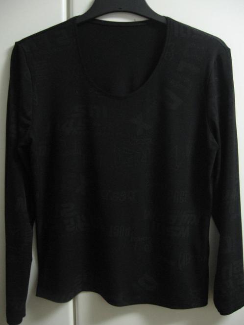 Zwarte T-shirt met print in zilverdraad van Taifun,40, Vêtements | Femmes, T-shirts, Comme neuf, Enlèvement ou Envoi