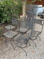 Gietijzeren stoelen, Tuin en Terras, Ophalen, Gebruikt, Metaal, Stapelbaar