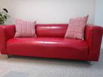 Klippan zetel in rood leder, Huis en Inrichting, Ophalen, Gebruikt, 150 tot 200 cm, Tweepersoons