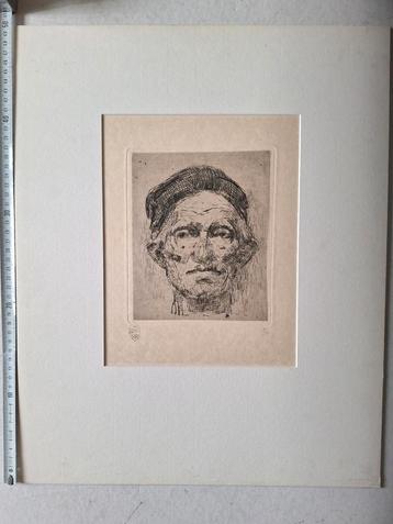Originele ets Rik Wouters "Oude boer" 5/52  beschikbaar voor biedingen