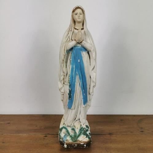Antiek heiligenbeeld van Maria in gips 914, Antiek en Kunst, Antiek | Religieuze voorwerpen, Ophalen of Verzenden