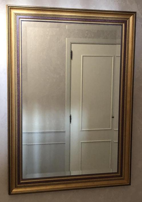 Ingekaderde grote rechthoekige spiegel, Huis en Inrichting, Woonaccessoires | Spiegels, Zo goed als nieuw, 50 tot 75 cm, 100 tot 150 cm