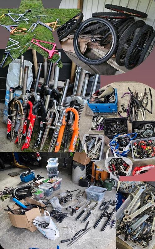 Lot retro vintage mtb onderdelen, XT XTR Magura, RockShox, Fietsen en Brommers, Fietsonderdelen, Gebruikt, Mountainbike, Overige typen