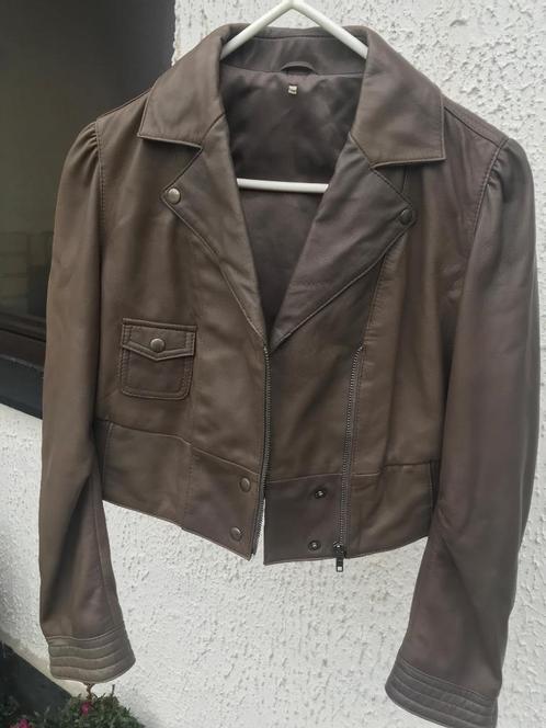 LEREN JAS VOOR DAMES, Kleding | Dames, Jassen | Zomer, Nieuw, Bruin, Ophalen of Verzenden