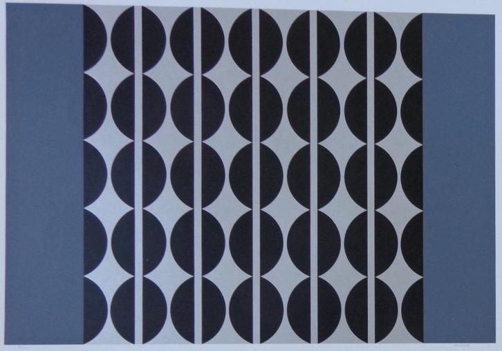 DORDEVIC MIODRAG / GEOMETRISCHE ABSTRACTIE / ZEEFDRUK 70x100, Antiek en Kunst, Kunst | Litho's en Zeefdrukken, Ophalen of Verzenden