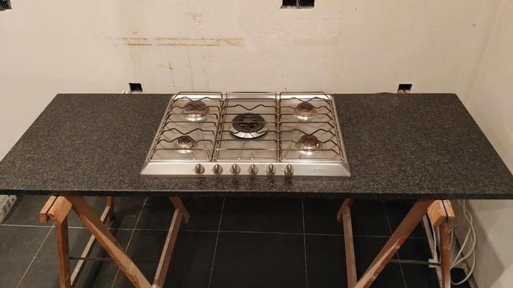 Kookplaat gas Smeg, Elektronische apparatuur, Kookplaten, Gebruikt, Inbouw, Gas, 5 kookzones of meer, Ophalen