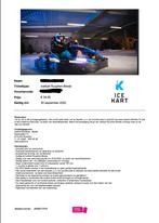 Vouchers voor 2 sessies Icekart Ruchpen-Breda, Tickets en Kaartjes, Kortingen en Cadeaubonnen, Drie personen of meer, Kortingsbon