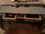 Sidetable eiken, grijs geverfd, 2 laatjes, Ophalen, Gebruikt, 100 tot 150 cm, Eikenhout