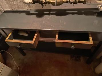 Sidetable eiken, grijs geverfd, 2 laatjes beschikbaar voor biedingen