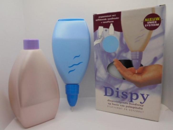 ZEEPDISPENSER BLAUW WANDMONTAGE DISPY INCL HANDZEEP 100% NAT, Huis en Inrichting, Badkamer | Badtextiel en Accessoires, Nieuw