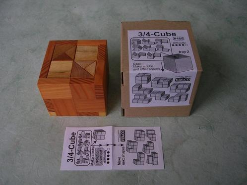 Breinbreker puzzel hout Vinco 3/4-Cube, Hobby en Vrije tijd, Denksport en Puzzels, Nieuw, Rubik's of 3D-puzzel, Ophalen of Verzenden