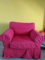 Rode zetel eenzit, Huis en Inrichting, Zetels | Zetels, Ophalen, Zo goed als nieuw, Eenpersoons, Stof