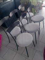 6 chaises, Huis en Inrichting, Stoelen, Ophalen, Zo goed als nieuw, Metaal, Grijs