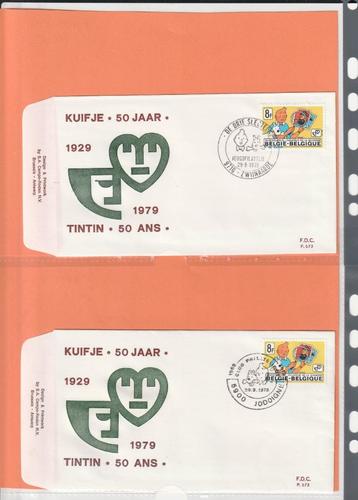 Tintin 2 FDC et 1 CM, Envoi