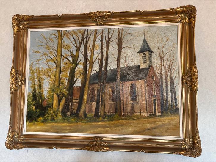 Schilderij van kapel, Antiek en Kunst, Kunst | Schilderijen | Klassiek, Ophalen