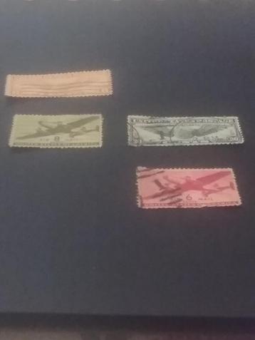 4 gestempelde luchtvaart zegels usa beschikbaar voor biedingen