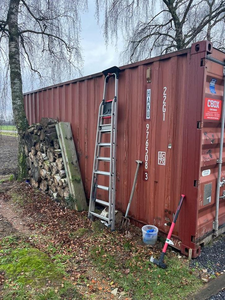 20 ft zeecontainer, Tuin en Terras, Tuinhuizen, Gebruikt, Overige typen, Metaal, 500 cm of meer, 200 tot 400 cm, Zonder ramen