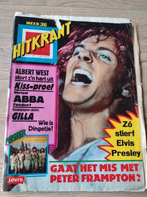 HITKRANT 1977: PETER FRAMPTON-KISS-ABBA-ELVIS PRESLEY-WINGS, Verzamelen, Tijdschriften, Kranten en Knipsels, Tijdschrift, 1960 tot 1980