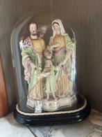 Maria/jozef/jezus beeldje antiek met stolp, Enlèvement, Utilisé, Religion