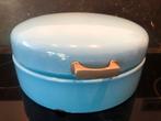 vintage retro broodtrommel of taarttrommel emaille BLUE, Ophalen of Verzenden