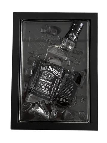 Unieke A4 Kader met Gebroken Jack Daniel’s Fles beschikbaar voor biedingen