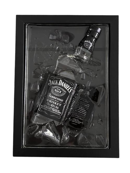 Unieke A4 Kader met Gebroken Jack Daniel’s Fles, Verzamelen, Merken en Reclamevoorwerpen, Nieuw, Overige typen, Ophalen