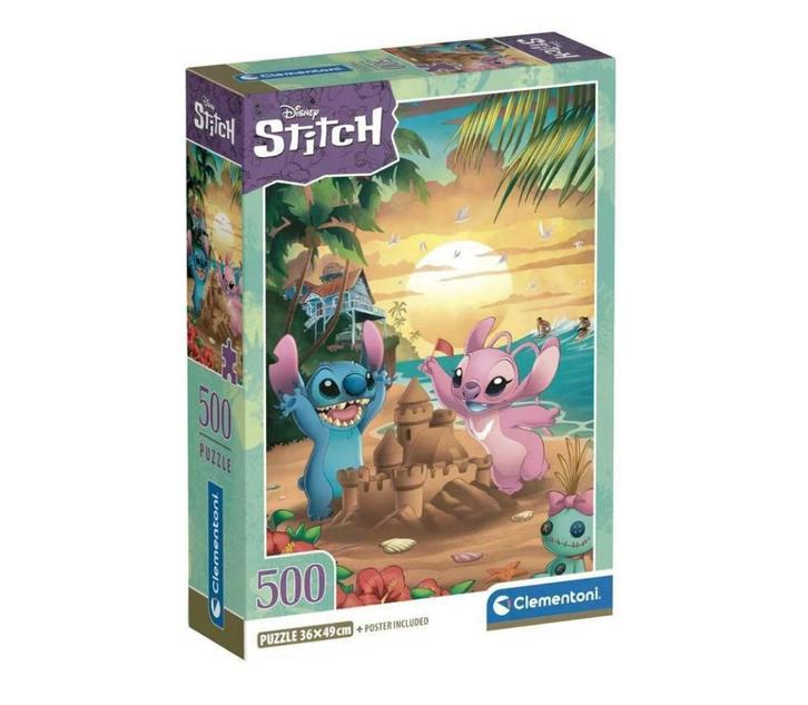 Stitch Puzzel - 500 stukjes - Clementoni - Met gratis Poster, Kinderen en Baby's, Speelgoed | Kinderpuzzels, Nieuw, 6 jaar of ouder