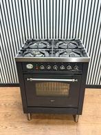 Luxe Boretti Fornuis 4 pits antraciet/chroom 60x70 cm, Ophalen of Verzenden, Zo goed als nieuw, Oven