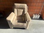 Zetel eenzit beige, Huis en Inrichting, Ophalen, Gebruikt, Eenpersoons, Leer