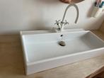 Lavabo wastafel porselein wit 80 op 40, Ophalen, Gebruikt, 25 tot 50 cm, 50 tot 100 cm