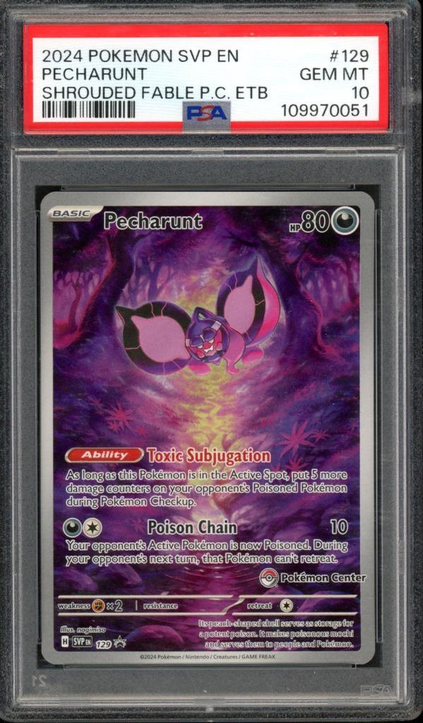 Pecharunt [Pokemon Center ETB Promo] PSA 10 - SVP129 - Promo, Hobby en Vrije tijd, Verzamelkaartspellen | Pokémon, Zo goed als nieuw