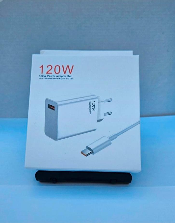 120 Watt Witte Sneloplader, Telecommunicatie, Mobiele telefoons | Telefoon-opladers, Nieuw, Apple iPhone, Ophalen of Verzenden