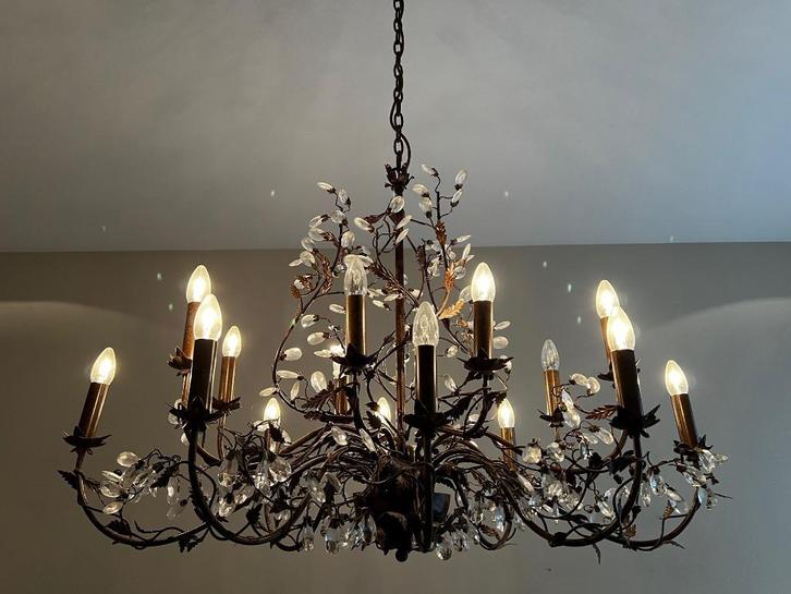 Kroonluchter Leclercq & Bouwman Elegance 16 lichts rustiek, Huis en Inrichting, Lampen | Kroonluchters, Metaal, Ophalen