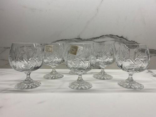 Poolse 24k loodkristallen cognac- drinkglazen 200ml 6st, Verzamelen, Glas en Drinkglazen, Nieuw, Borrel- of Shotglas, Ophalen of Verzenden