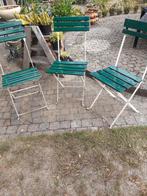 Bistro stoelen, Tuin en Terras, Tuinstoelen, Ophalen, Gebruikt, Hout, Inklapbaar