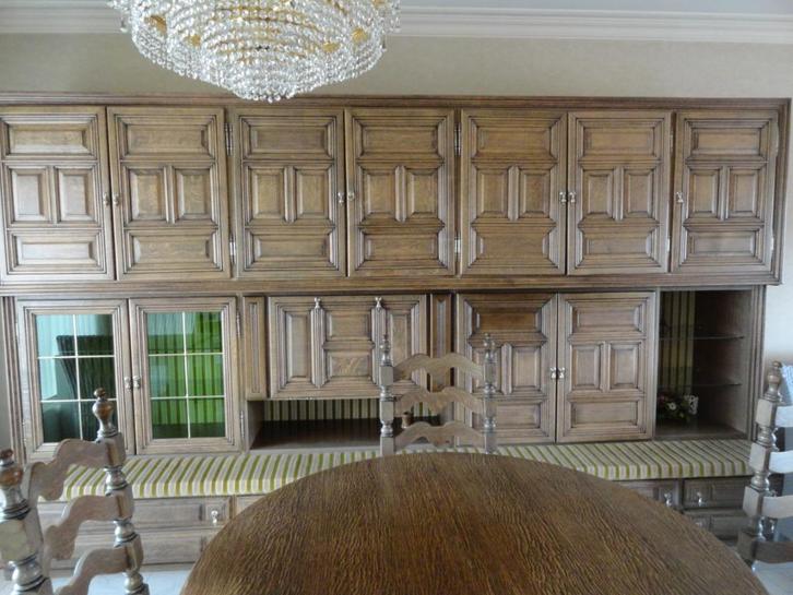 Massieve eiken eetkamer+6stoelen en uitschuifbare tafel, Huis en Inrichting, Complete eetkamers, Gebruikt, 6 tot 8 stoelen, Ophalen