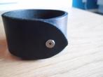 Lederen stoere armband-3cm breed-aanpasbaar, Leer, Ophalen of Verzenden, Zwart
