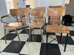 Toffe combi van vintage schoolstoelen, Huis en Inrichting, Stoelen, Vijf, Zes of meer stoelen, Gebruikt, Vintage, Ophalen