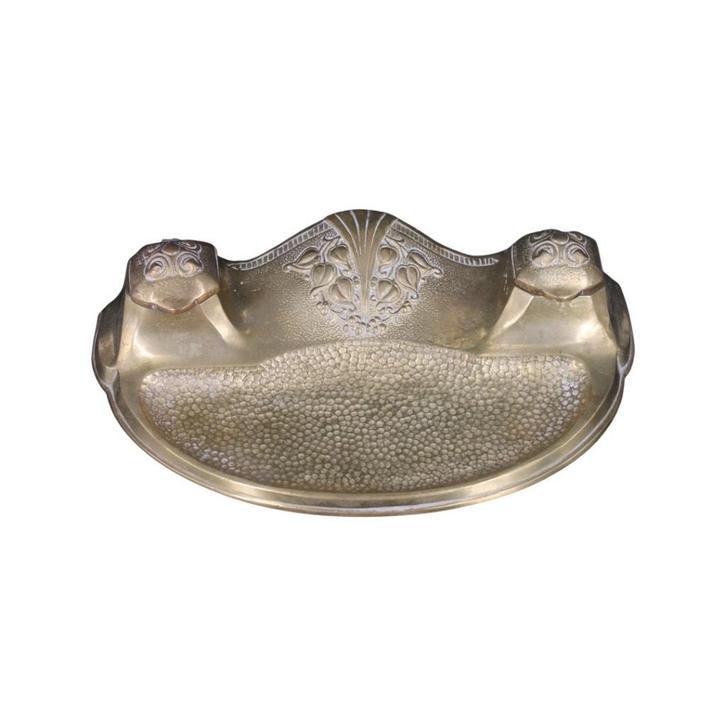 Art Nouveau inktpot met bloemendecoratie, Antiek en Kunst, Antiek | Brons en Koper, Koper, Ophalen of Verzenden