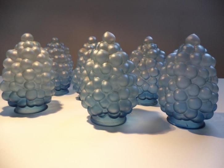 6 x antieke glaspasta lampkap luster onderdelen Art Nouveau, Antiek en Kunst, Antiek | Verlichting, Ophalen