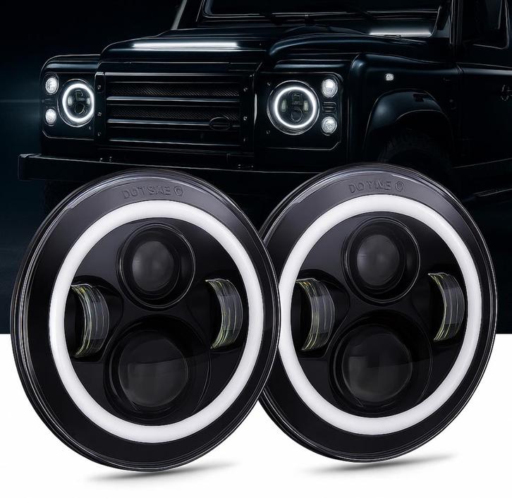 Land Rover Defender LED Koplampen 90 110 130 EU, Auto-onderdelen, Verlichting, Land Rover, Nieuw, Ophalen of Verzenden