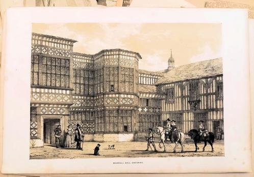 Lithografie Bramhall Hall Cheshire [c. 1841] Joseph Nash, Antiquités & Art, Art | Lithographies & Sérigraphies, Enlèvement ou Envoi