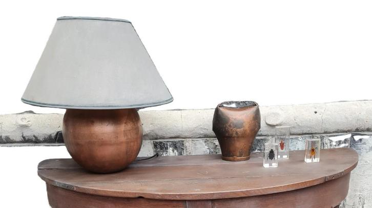 Roodkoper bollamp - KOE BEL - 3 INSECTS, Antiek en Kunst, Antiek | Brons en Koper, Brons, Ophalen of Verzenden