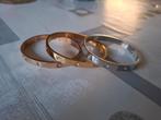 3 Philip Jones-armbanden met Swarovski-kristallen, Handtassen en Accessoires, Armbanden, Ophalen, Zo goed als nieuw, Zilver, Staal